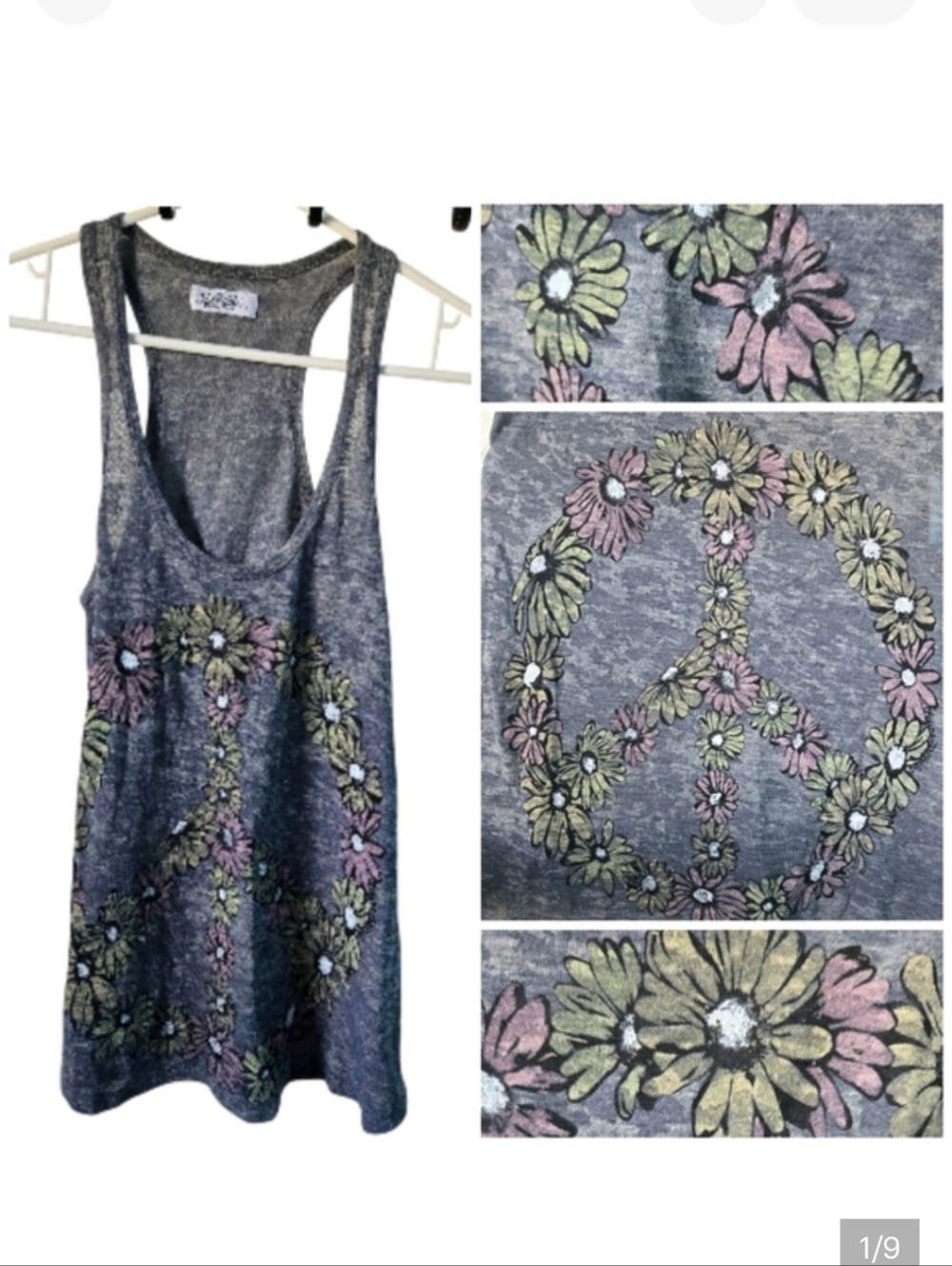 NWOT Lauren Moshi Daisy Peace tank top